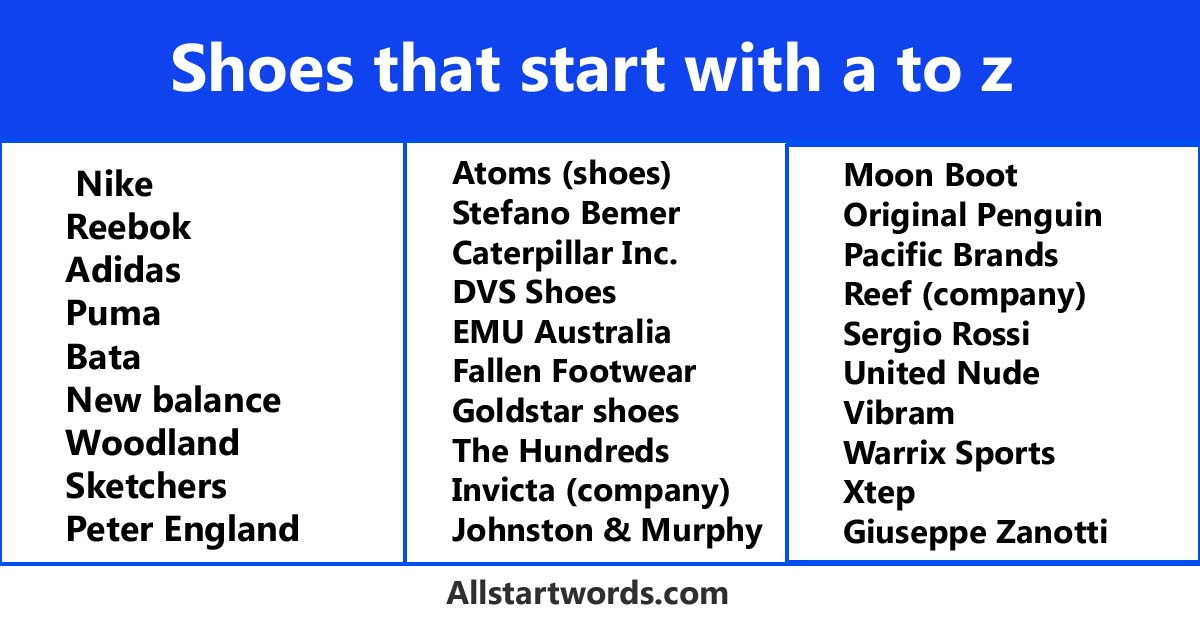 shoes-that-start-with-a-to-z-list-of-shoe-brands