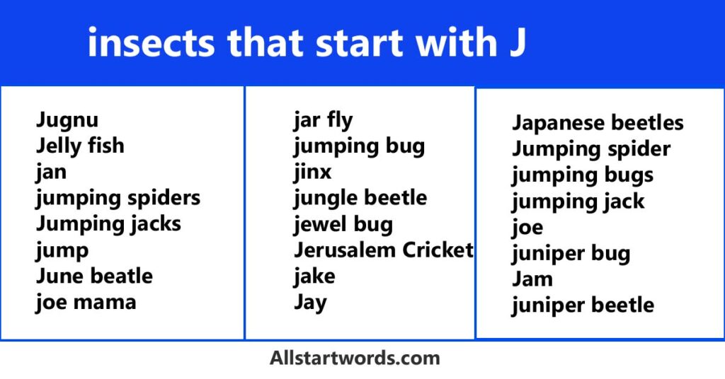 insects that start with J