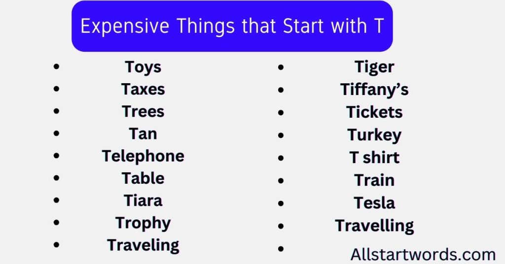 Expensive Things that Start with T