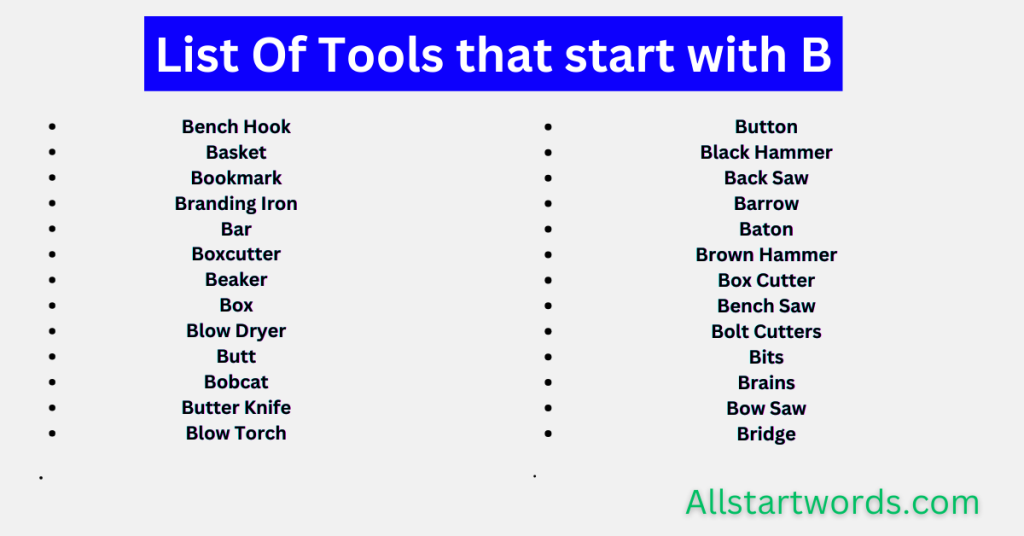 tool that starts with b